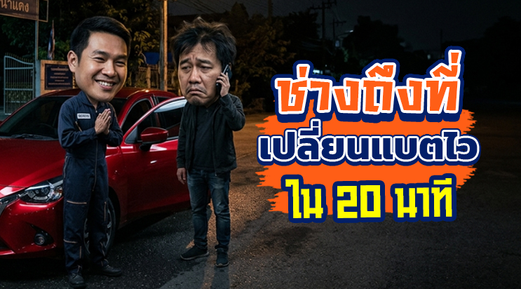 ช่างเปลี่ยนแบตเตอรี่รถยนต์นอกสถานที่ คอนโดลึกในซอยแบริ่ง สุขุมวิท 107