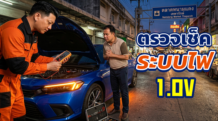 ช่างตรวจเช็กระบบไฟ แบตเตอรี่ Honda City 1.0 Turbo แถวตลาดหนามแดง เทพารักษ์