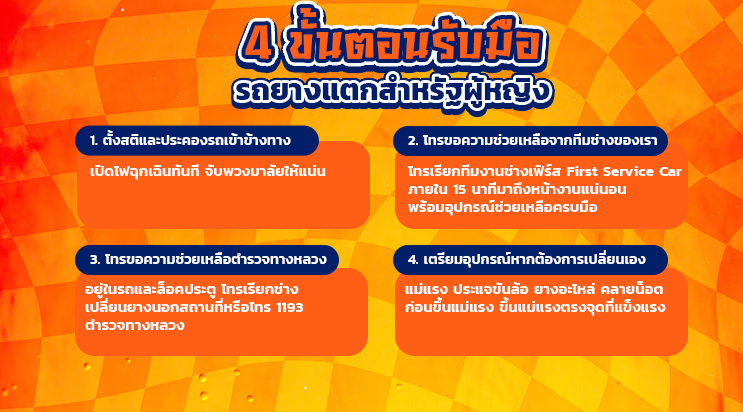 วิธีรับมือรถยางแตก โทรเรียกช่างเปลี่ยนยาง ลาซาล สมุทรปราการ