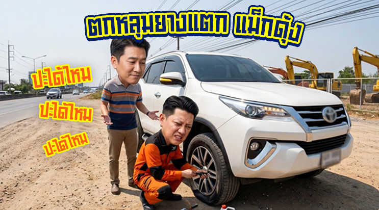 ตกหลุมยางแตก แม็กดุ้ง ปะได้ไหม ศรีนครินทร์ บางนา แบริ่ง