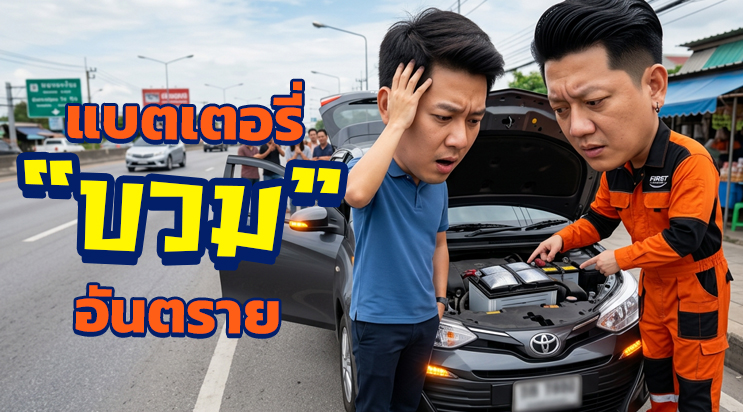 แบตเตอรี่บวม อันตรายไหม สาเหตุแบตบวม ศรีนครินทร์ บางนา แบริ่ง