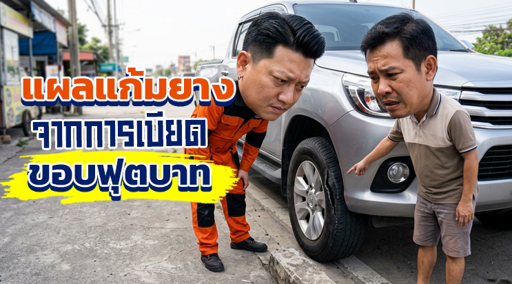 แก้มยางฉีก ปะได้ไหม อันตรายไหม ศรีนครินทร์ บางนา แบริ่ง